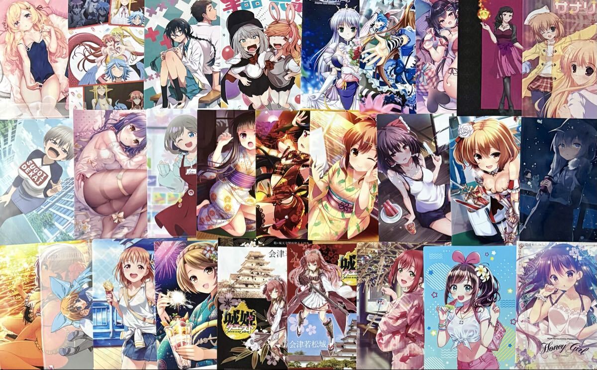 アニメ美少女クリアファイルまとめ売り約300枚 プリコネシャドバ モンスター娘 カントク バンドリ リゼロ ホロライブ コミケ特典物販ゲーム_画像3