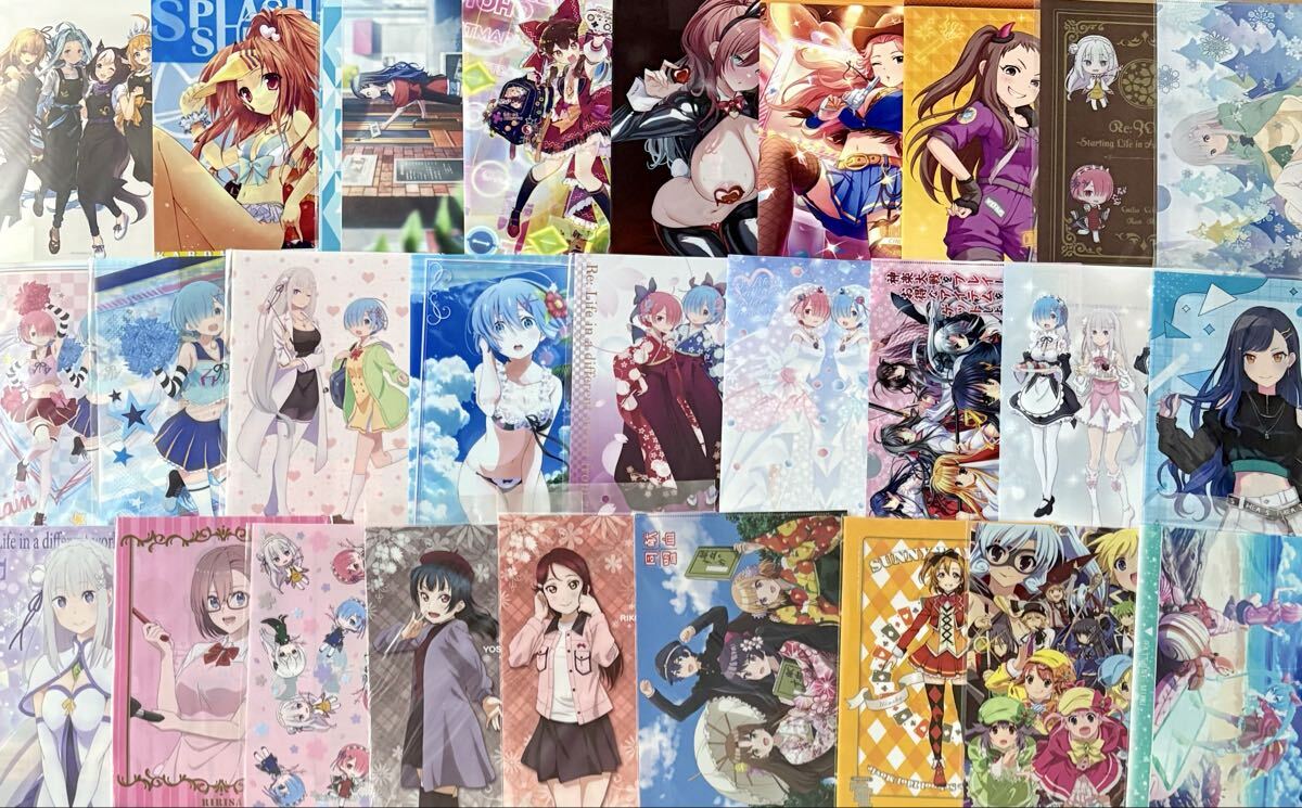 アニメ美少女クリアファイルまとめ売り約300枚 プリコネシャドバ モンスター娘 カントク バンドリ リゼロ ホロライブ コミケ特典物販ゲーム_画像5