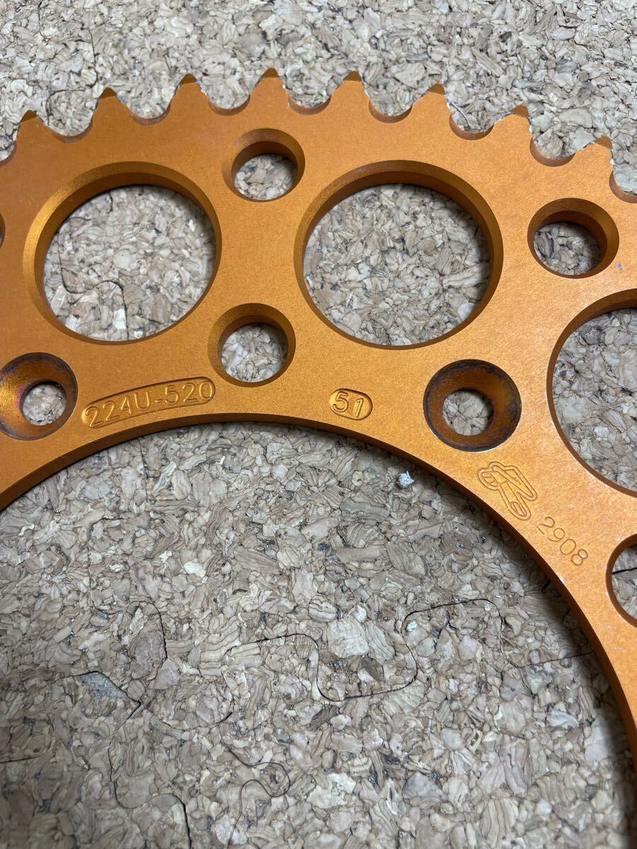 レンサル リアスプロケット アルミ 51t KTM用 ハスクバーナ GASGAS 250EXC 250EXC-F _画像3