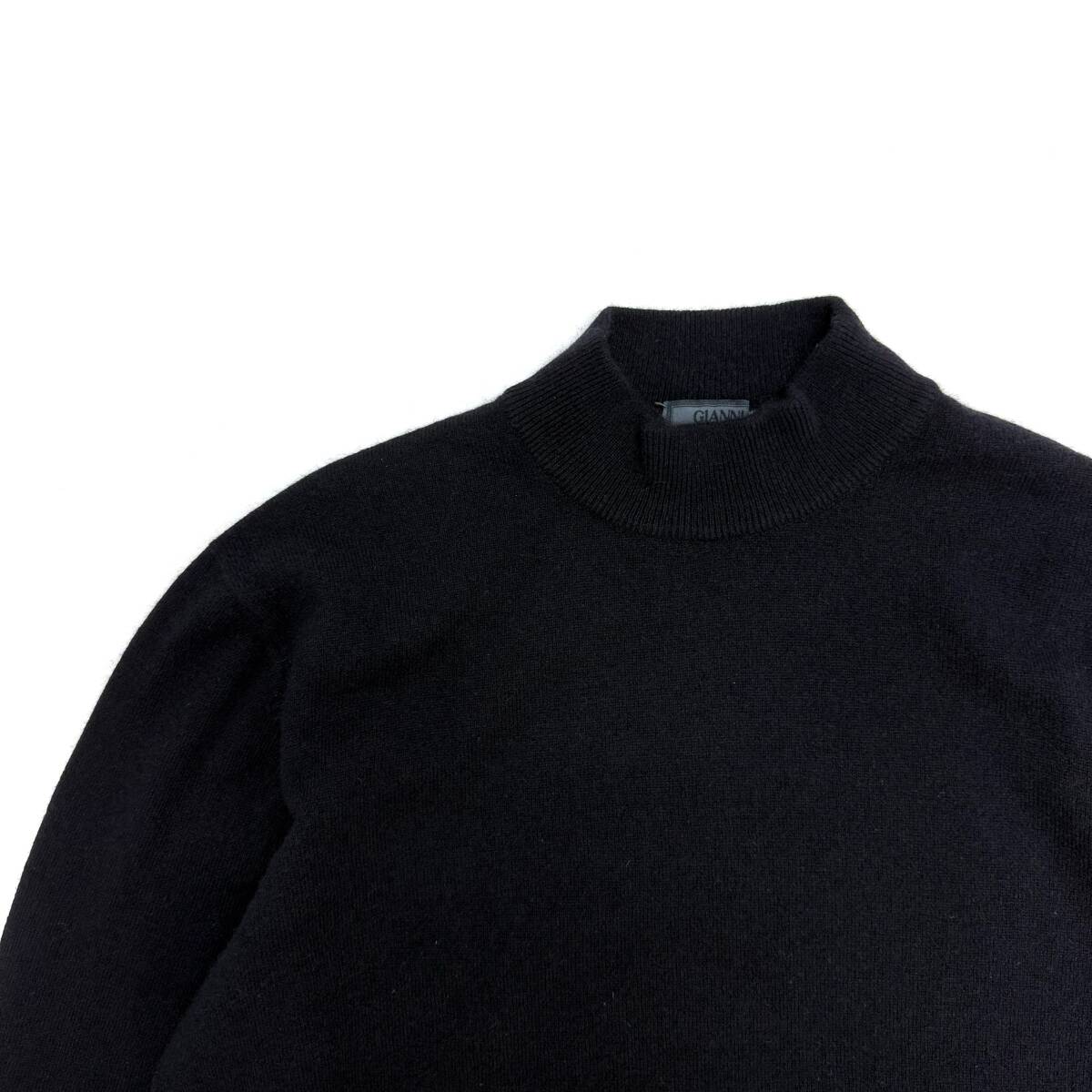 90s Gianni Versace 本人期 カシミヤ100% イタリア製 モックネック ブラック 極美品 最高級 コレクションライン 54 L相当 Archive Vintage_画像7