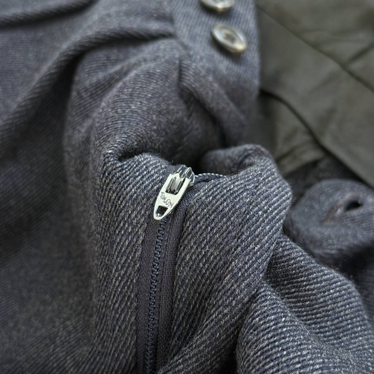 70s80s Polo Ralph Lauren キャバルリーツイル◎ シルエット◎ 2タック ワイドバギー スラックス USA製 Talon ウール Navy ギャバジン S~M_画像4