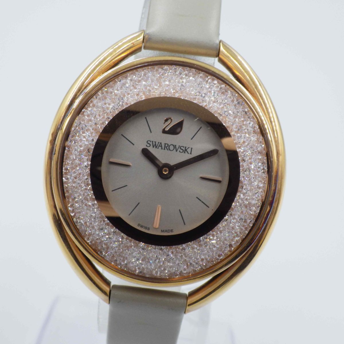 517545[1 иен старт ]SWAROVSKI Swarovski работа товар crystal линия rose Gold женский часы кварц кейс 37mm