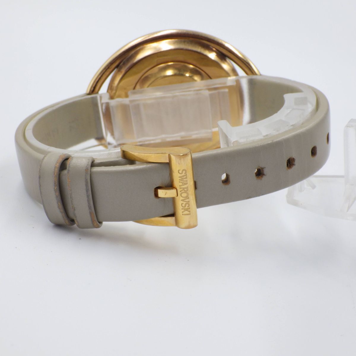 517545[1 иен старт ]SWAROVSKI Swarovski работа товар crystal линия rose Gold женский часы кварц кейс 37mm