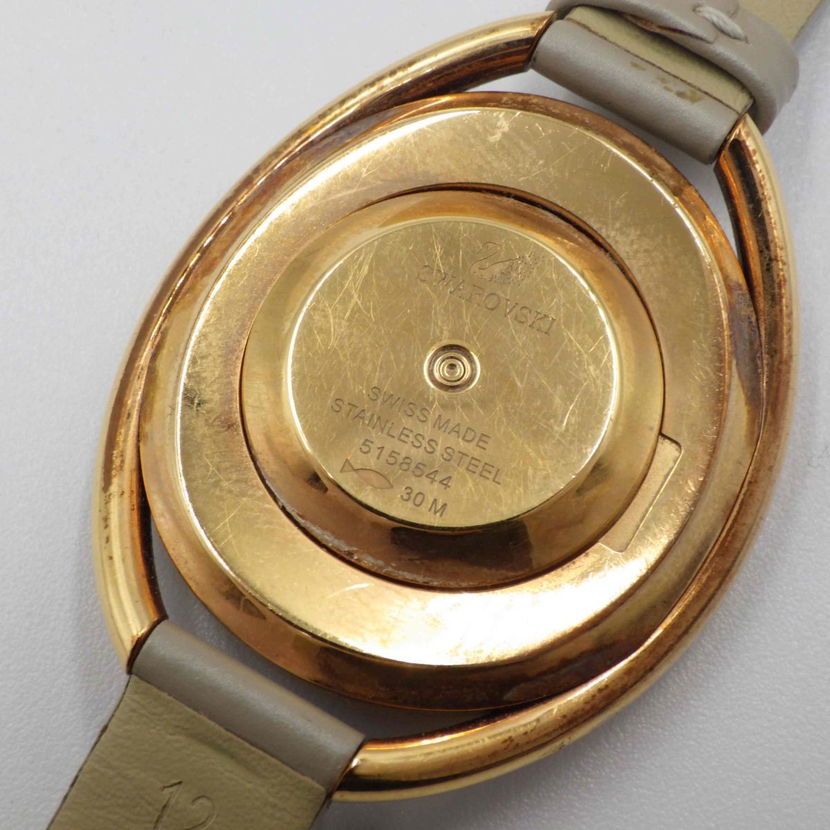 517545[1 иен старт ]SWAROVSKI Swarovski работа товар crystal линия rose Gold женский часы кварц кейс 37mm