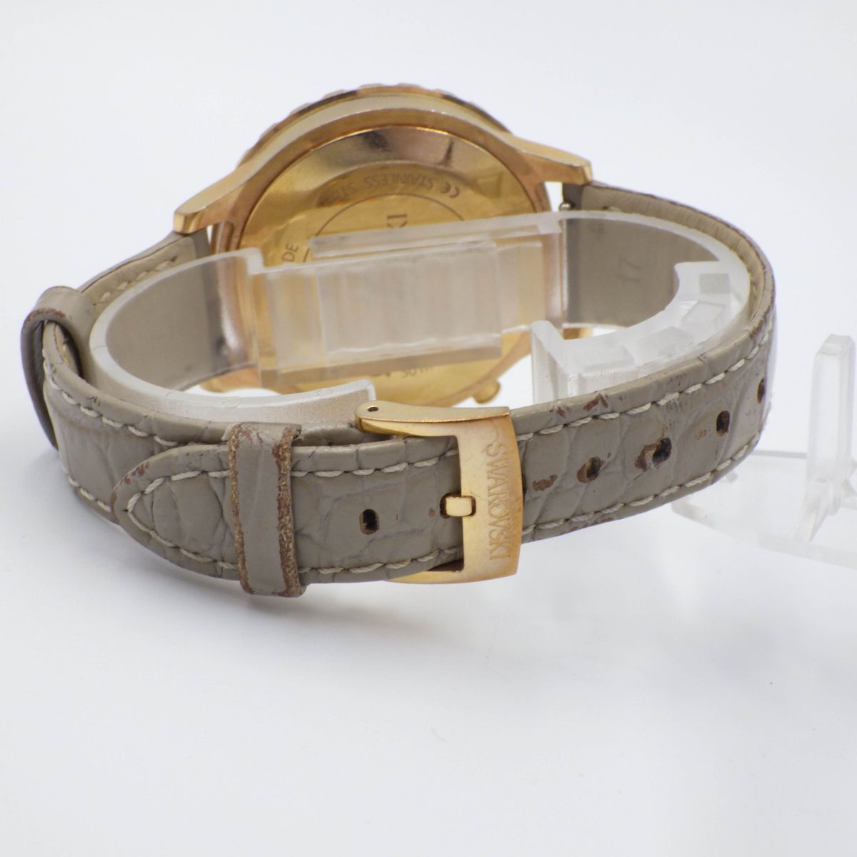 517546[1 иен старт ]SWAROVSKI Swarovski работа товар ok tia lux хронограф женский часы кварц кейс 38mm