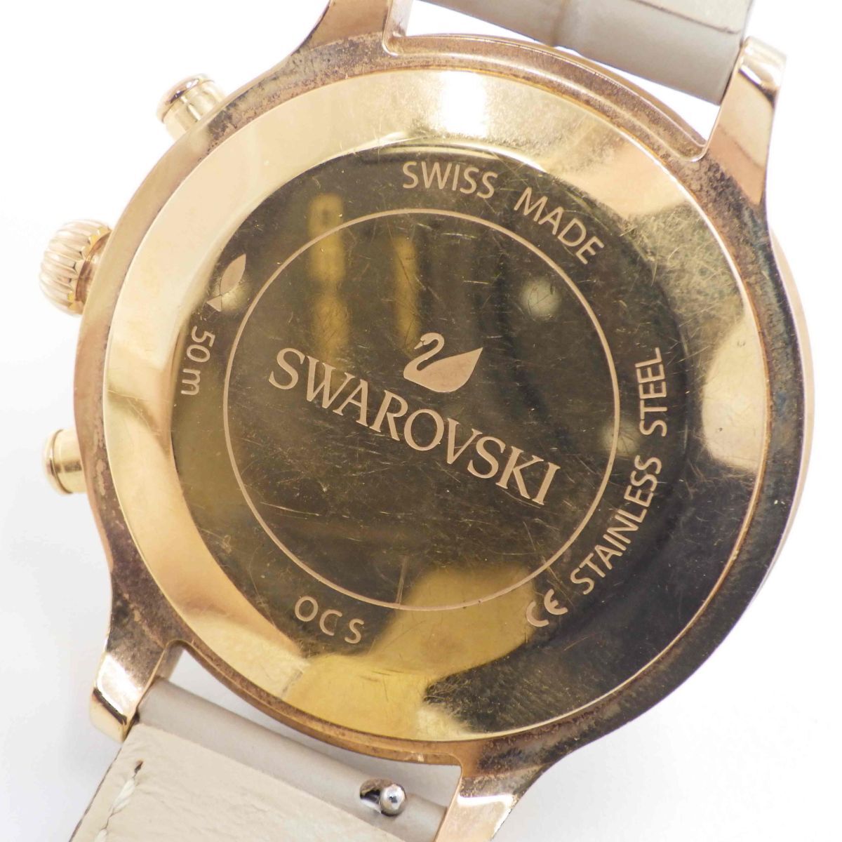 517546[1 иен старт ]SWAROVSKI Swarovski работа товар ok tia lux хронограф женский часы кварц кейс 38mm