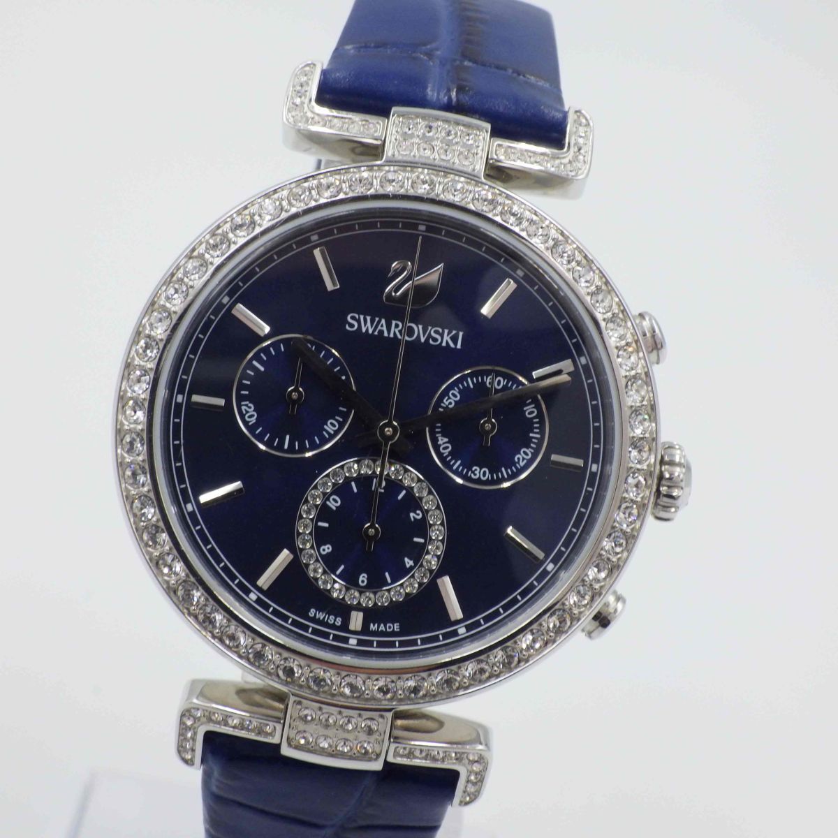 517544[1 иен старт ]SWAROVSKI Swarovski работа товар пассаж хронограф женский часы кварц кейс 38mm