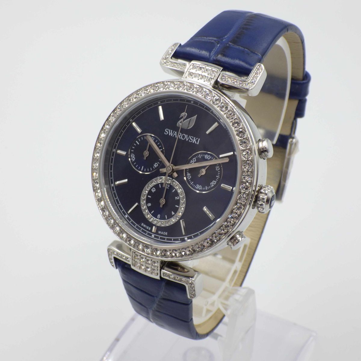 517544[1 иен старт ]SWAROVSKI Swarovski работа товар пассаж хронограф женский часы кварц кейс 38mm
