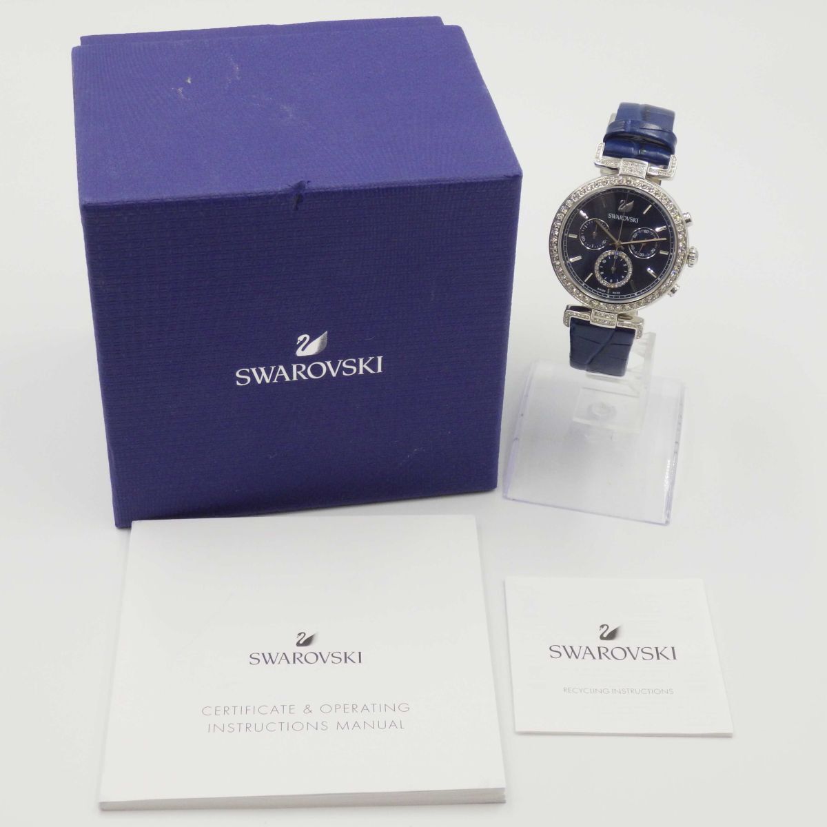 517544[1 иен старт ]SWAROVSKI Swarovski работа товар пассаж хронограф женский часы кварц кейс 38mm