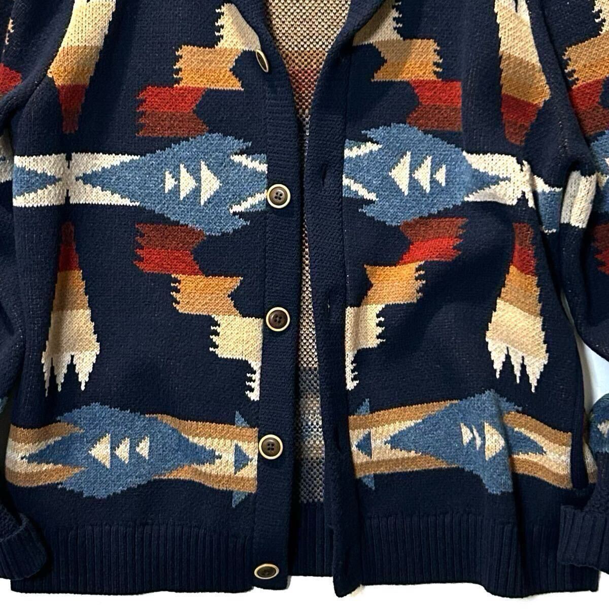 【PENDLETON】Safari掲載◎!!ペンドルトン 定価3.3万 Tucson Cardigan ツーソン柄 ネイティブ総柄 ショールカラー 肉厚ニットカーディガン_画像5