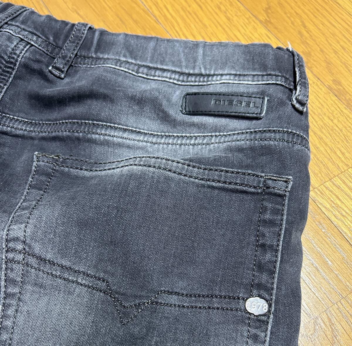 W30 DIESEL [SWEAT JOGG JEANS] ディーゼル メンズ デニム スウェットパンツ ジョガーパンツ ジョグジーンズ NARROT 黒 ブラック_画像4