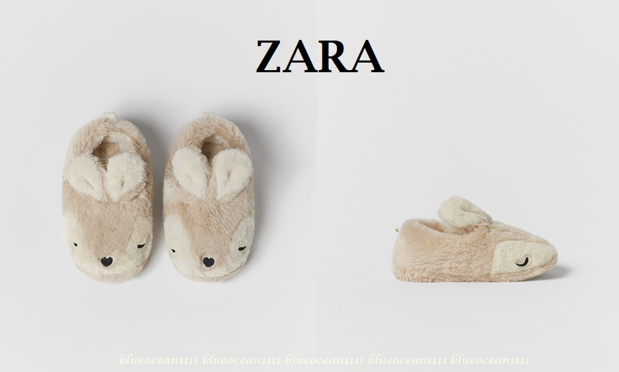 新品【ZARAザラ】ふわもこフェイクファーアニマルフェイス ルームシューズ 36/37 23-23.5cm スリッパ パジャマ Tシャツ パンツ 130 140 150_画像1