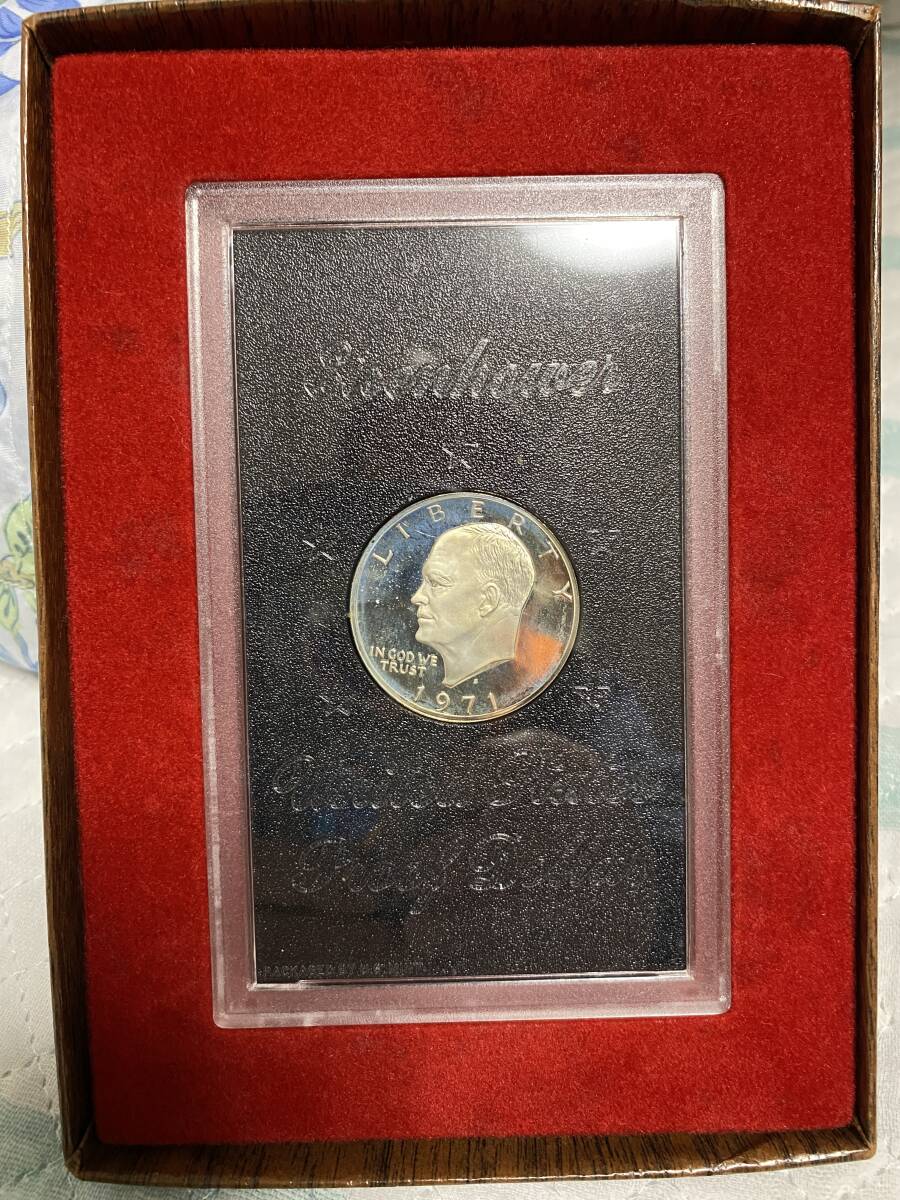アメリカ　アイゼンハワー　１ドル銀貨　プルーフ貨幣　_画像1