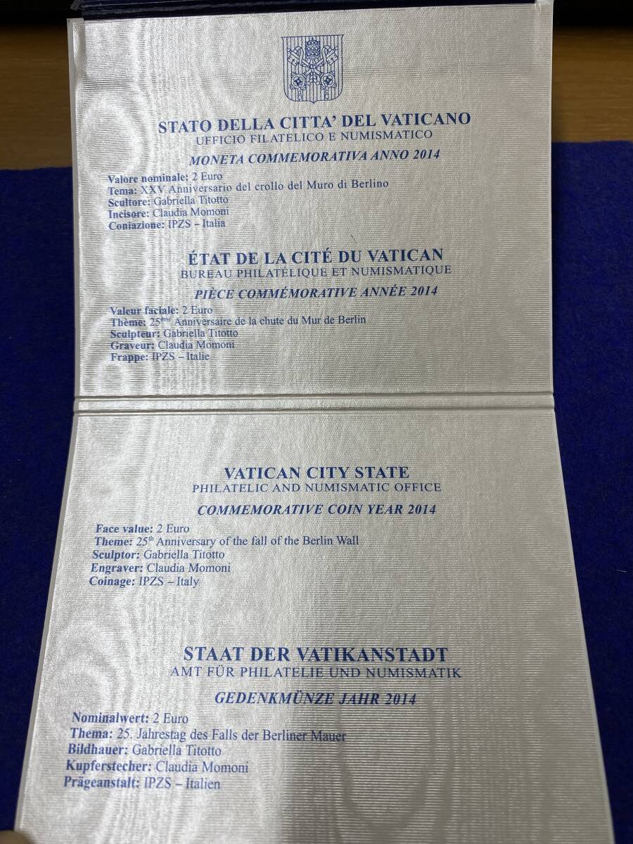 バチカン　ベルリン壁崩壊２５周年記念貨幣　ミントセット_画像4