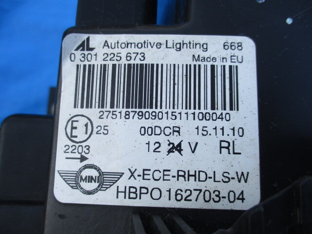 ●後期 BMW MINI mini ミニ R55 R56 R57 クーパーS 純正 ヘッドライト HID キセノン 左右セット 作動確認済みです_画像7