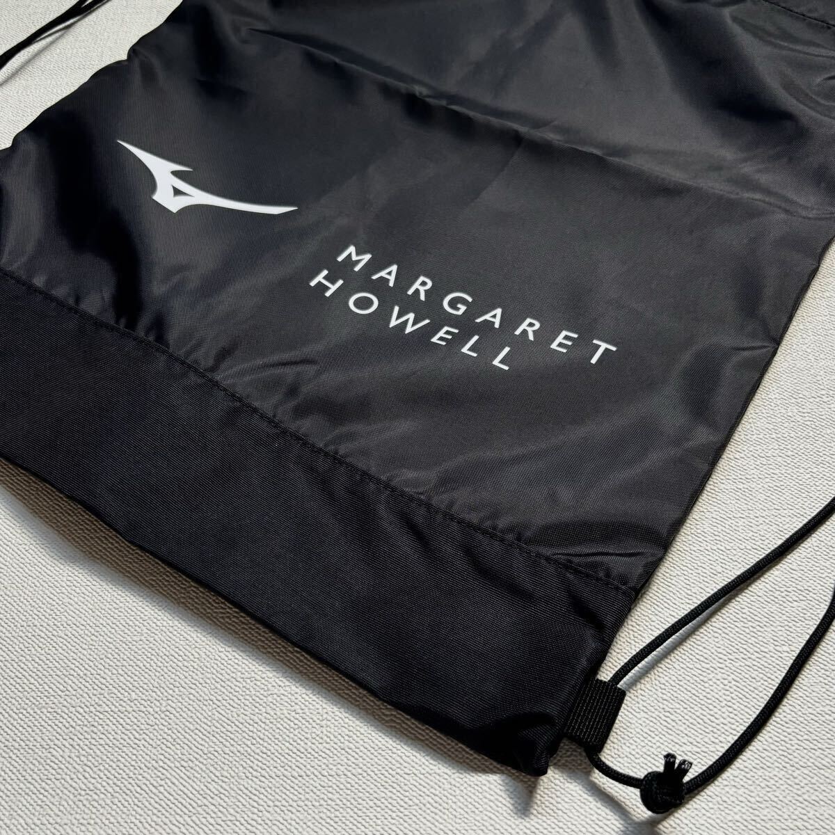 新品正規 MIZUNO FOR MARGARET HOWELL マーガレットハウエル × ミズノ コラボ ランドリーバッグ 黒 ブラック ナップサック 送料無料_画像3