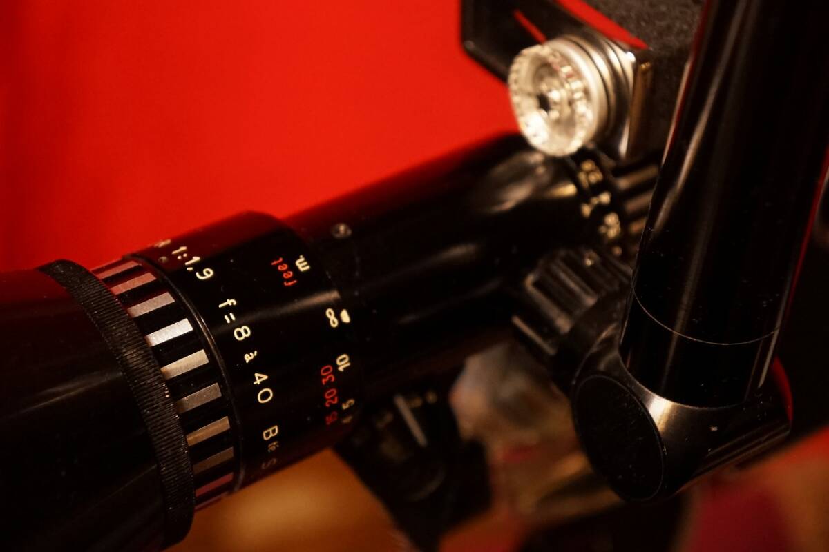【ビンテージ・フィルムカメラ】PAILLARD BOLEX D8L? パイヤール ボレックス PAN CINOR 8-40mm f:1.9 シャッター動作確認済_画像4