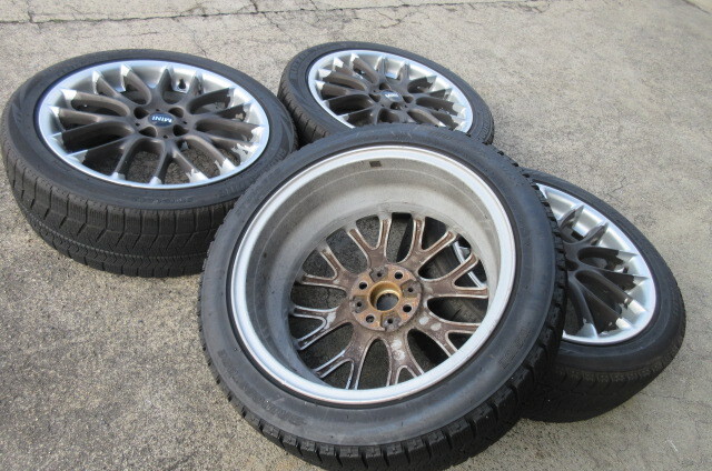 BMWミニ　MINI　純正　ミニクーパー　JCW 17インチ　アルミホイール　７J　４穴　PCD100　R55　R56　R57　R58　スタッドレスタイヤ_画像6