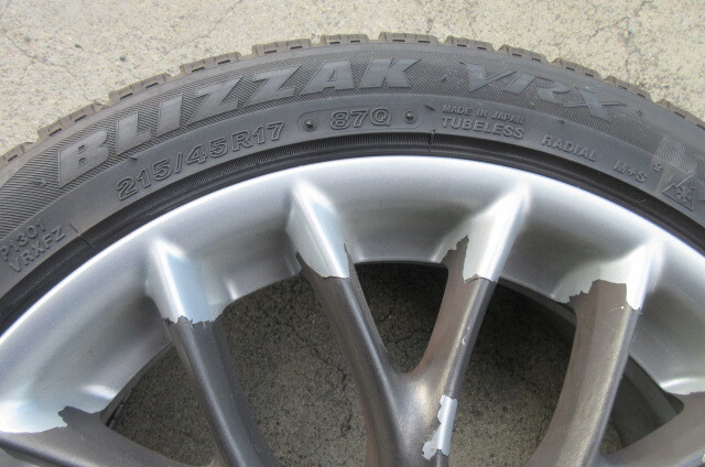 BMWミニ　MINI　純正　ミニクーパー　JCW 17インチ　アルミホイール　７J　４穴　PCD100　R55　R56　R57　R58　スタッドレスタイヤ_画像8