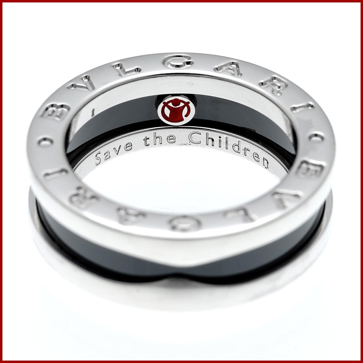 ブルガリ セーブザチルドレン リング 指輪 346094 49 9号 シルバー ブラックセラミック 美品 新品仕上げ済み ゆうパケット対応可 送料300円_画像6