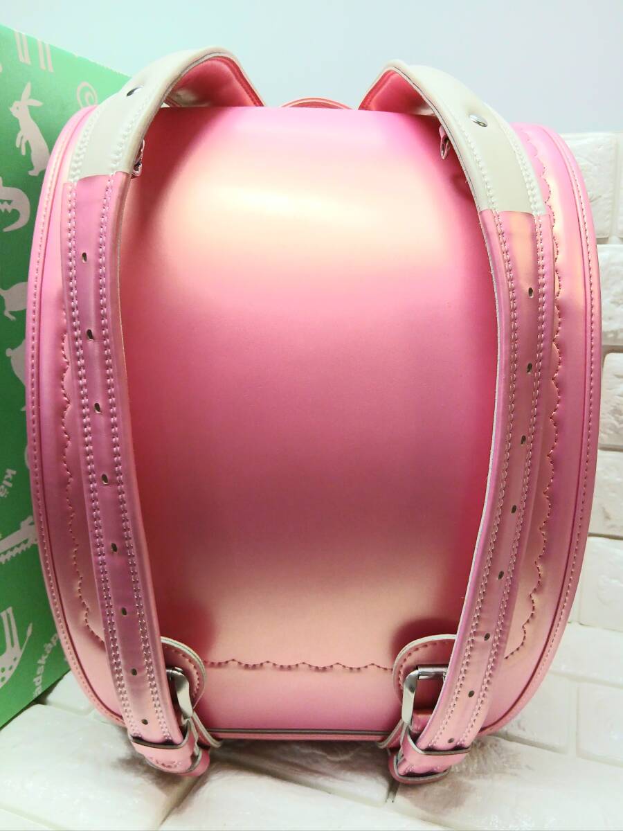n511 ≪ 美品 ≫ ランドセル A4対応 (メタルピンク) ハート/刺繍 日本製_画像3