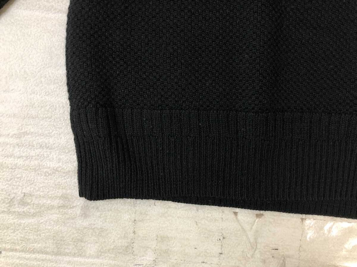 ユナイテッドアローズ UNITED ARROWS green label relaxing セレショ系 outlast ワッフル編み ニット セーター レディース ウール混合 L 黒_画像5