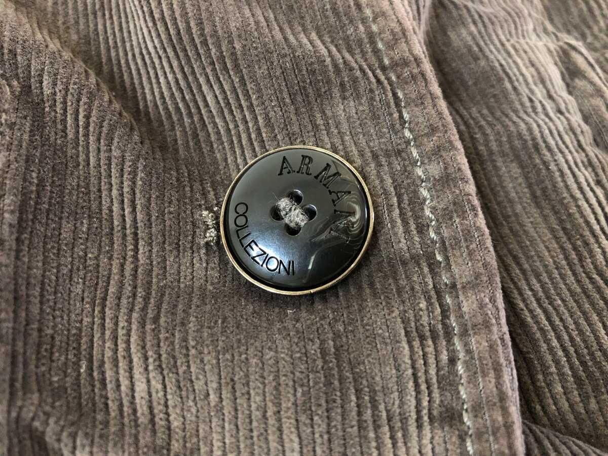 イタリア製 アルマーニ コレツィオーニ ARMANI COLLEZIONI レトロ トラッド コーデュロイ テーラード ジャケット レディース 42 茶_画像4