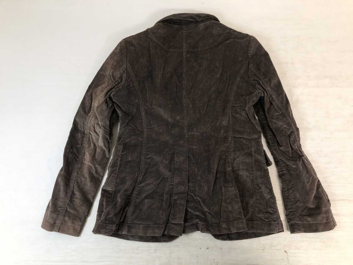 イタリア製 アルマーニ コレツィオーニ ARMANI COLLEZIONI レトロ トラッド コーデュロイ テーラード ジャケット レディース 42 茶_画像7