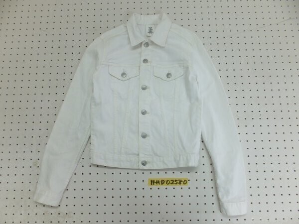 H&M エイチアンドエム レディース ホワイトデニムジャケット Gジャン 155/76A 白_画像1
