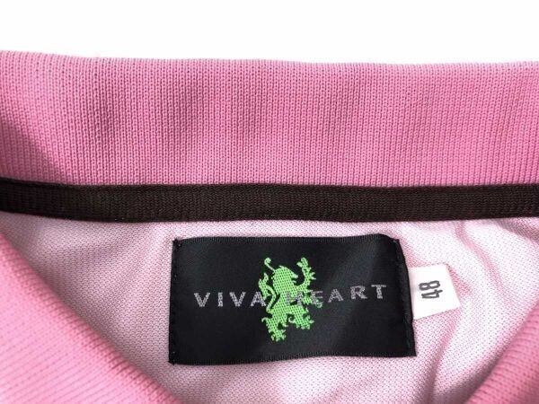VIVA HEART ビバハート DRESS CAMP ドレスキャンプ スポーツ ゴルフ 半袖ポロシャツ メンズ 日本製 ポリエステル100% 48 ピンク_画像4