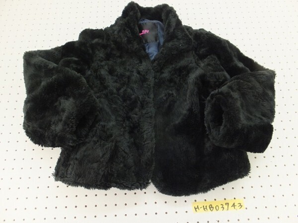 RAY BEAMS レイビームス レディース フロントホック ファーボアジャケット 黒_画像1