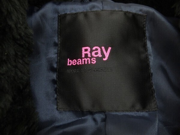 RAY BEAMS レイビームス レディース フロントホック ファーボアジャケット 黒_画像2