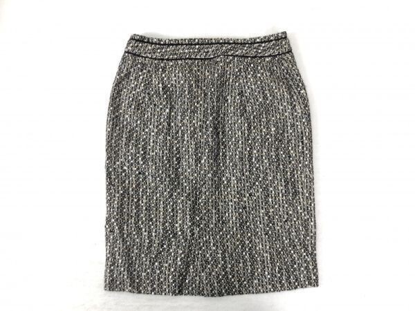 インディヴィ INDIVI レディース カジュアルモード オフィス ウール混 ツイード タイト スカート 38_画像3