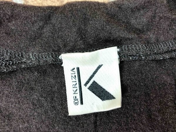 OF KRIZIA オブ クリツィア レディース Vネック ウール 毛100％ 長袖 ニットソー 40 焦げ茶 ダークブラウン 無地_画像2