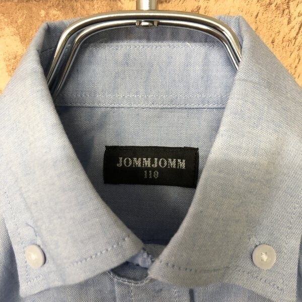 未使用新品タグ付き JOMM JOMM ジョムジョム キッズ 長袖 BD ボタンダウン シャンブレー シャツ 110 水色 セレモニー_画像2