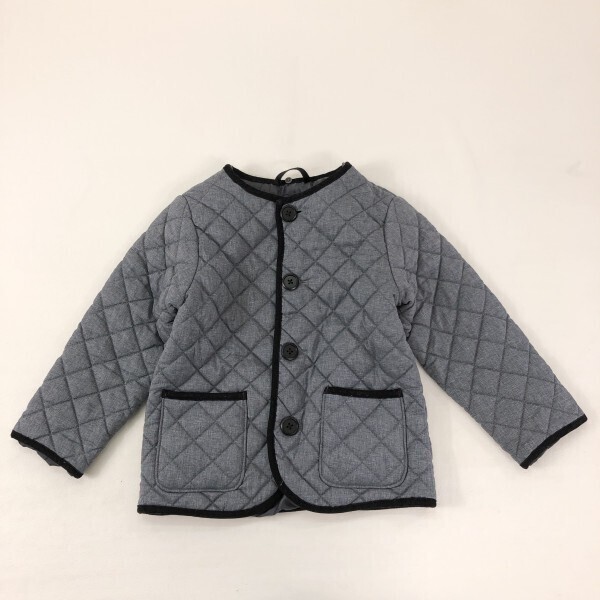 GREEN LABEL RELAXING ユナイテッドアローズ UNITED ARROWS トラッド ノーカラー 中綿 キルティング ジャケット 子供服 キッズ 115 グレー_画像1