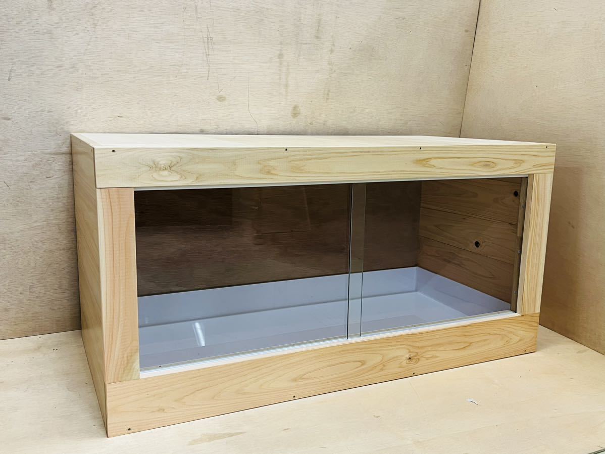 一台限定　木製ケージ900×450×450　リクガメ、爬虫類、小動物用　未使用 ナチュラルカラー_画像1