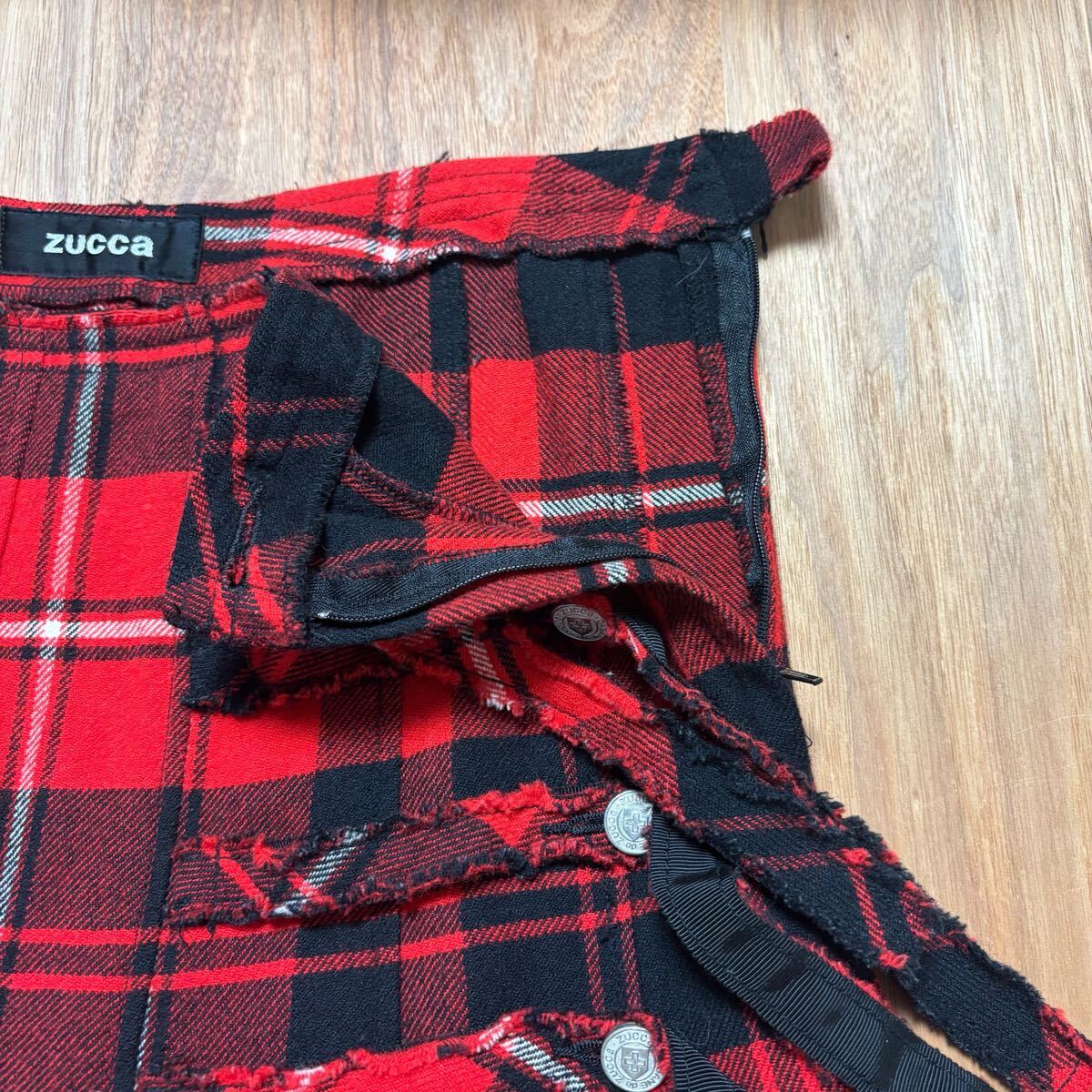 美品◇希少◇初期zucca◇プリーツスカート◇タータンチェック◇RED_画像7