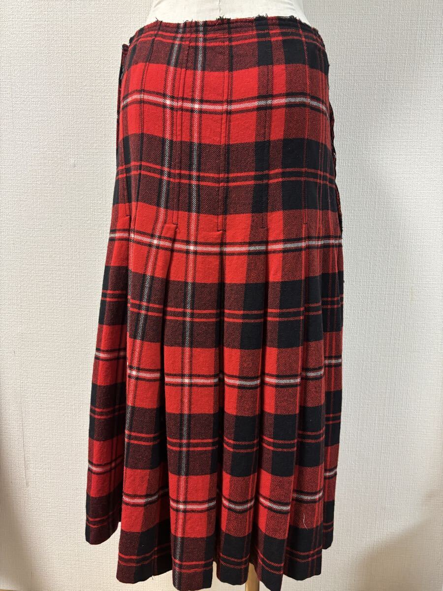 美品◇希少◇初期zucca◇プリーツスカート◇タータンチェック◇RED_画像5