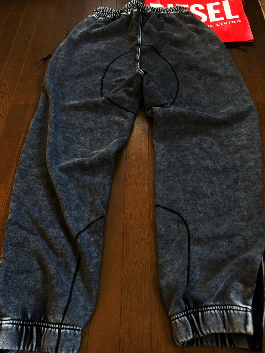 ●極上 ハードブリーチ 肉厚 DIESEL ディーゼル スウェット ジョガーパンツ 裾ジッパー グレー 現行 即決 即納 55dsl y2k●1714_画像6