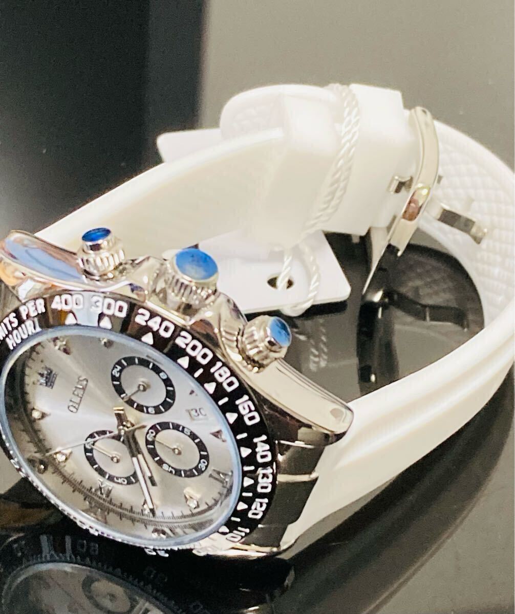 レディース腕時計　 レディースウォッチ　クロノグラフ可動 ジルコニア 防水腕時計 ストップウォッチ カレンダーステンレス1799w ホワイト_画像4