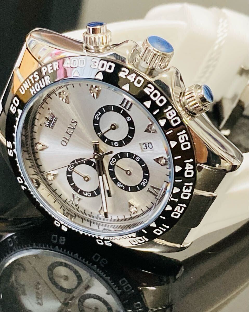 レディース腕時計　 レディースウォッチ　クロノグラフ可動 ジルコニア 防水腕時計 ストップウォッチ カレンダーステンレス1799w ホワイト_画像3