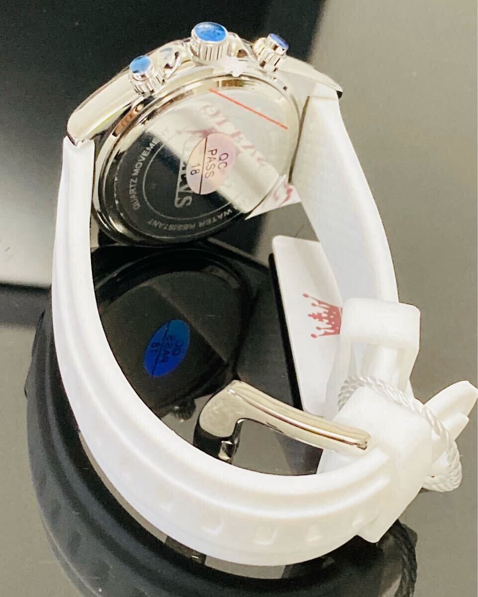 レディース腕時計　 レディースウォッチ　クロノグラフ可動 ジルコニア 防水腕時計 ストップウォッチ カレンダーステンレス1799w ホワイト_画像8