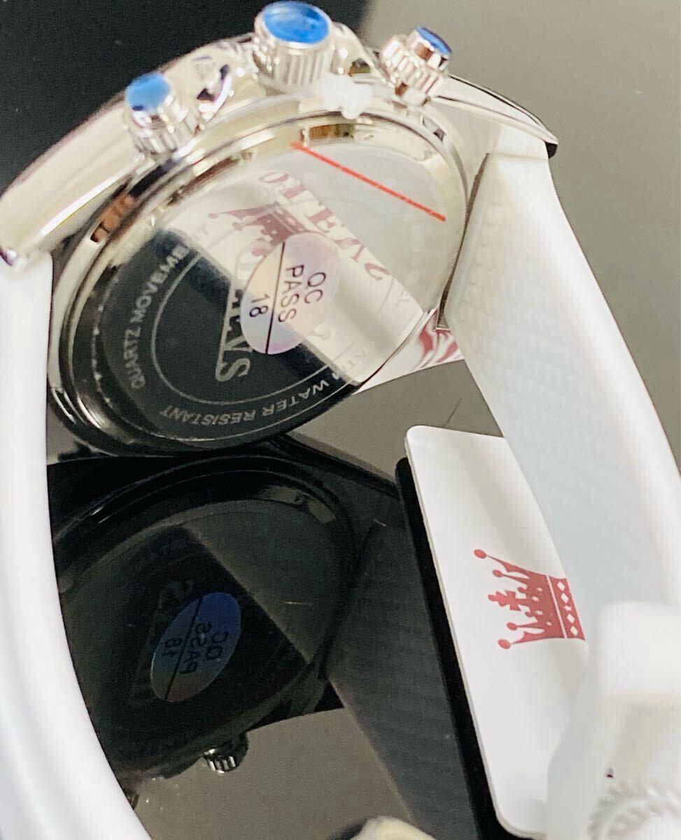 レディース腕時計　 レディースウォッチ　クロノグラフ可動 ジルコニア 防水腕時計 ストップウォッチ カレンダーステンレス1799w ホワイト_画像6