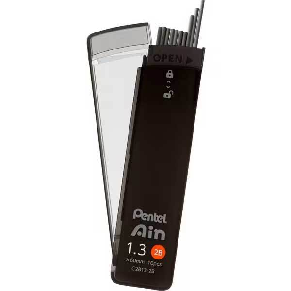 メール便発送 ぺんてる シャープペン芯 ぺんてるアイン 1.3mm 2B 10本入 C2813-2B_画像1