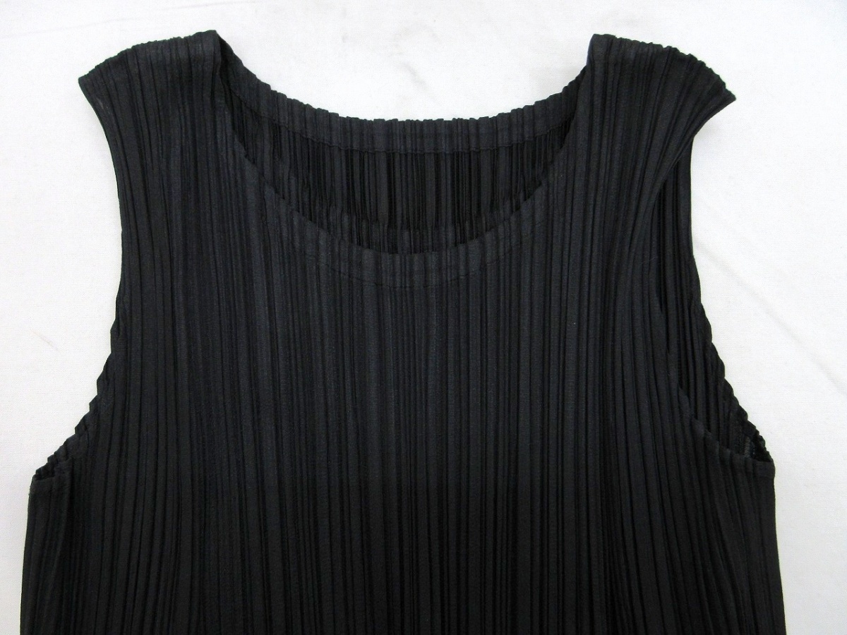 PLEATS PLEASE プリーツノースリーブワンピース Dress 3 PP61-JH973 ポリエステル100% MADE IN JAPAN_画像3