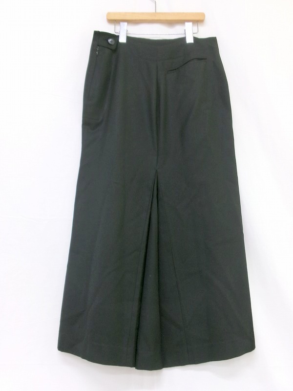 YOHJI YAMAMOTO ヨウジヤマモト ロングスカート ブラック 毛100% long skirt_画像2