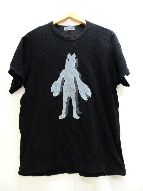 Yohji Yamamoto POUR HOMME ヨウジヤマモト プールオム 半袖カットソー Cut and sew 3 HY-T86-096 バルタン星人 COTTON100%_画像1
