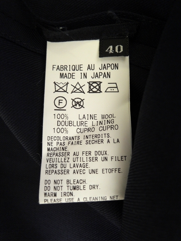 Y's ワイズ ノースリーブドットワンピース 40 YQ-D76-142 ネイビー 毛100% キュプラ100%_画像5