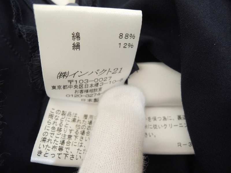 RALPH LAUREN ラルフローレン プリーツスカート 11 ネイビー 綿88% 絹12% SKRLLS2014 049_画像5